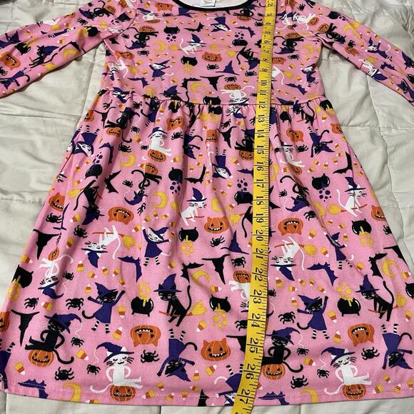 Gymboree Nightgown Girl Medium 7-8 Pink Black Cat Halloween Pajamas PJs Fall - Picture 4 of 7